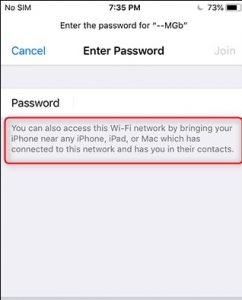 share wifi password iphone