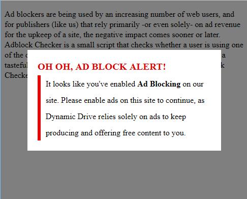 Here you can see the screenshot of the notification for AdBlocker