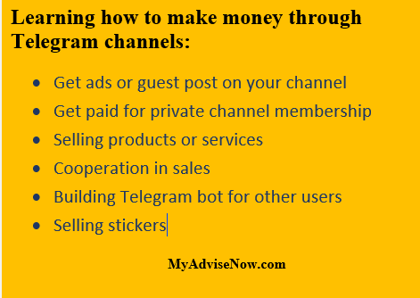 Telegram channels pays you money